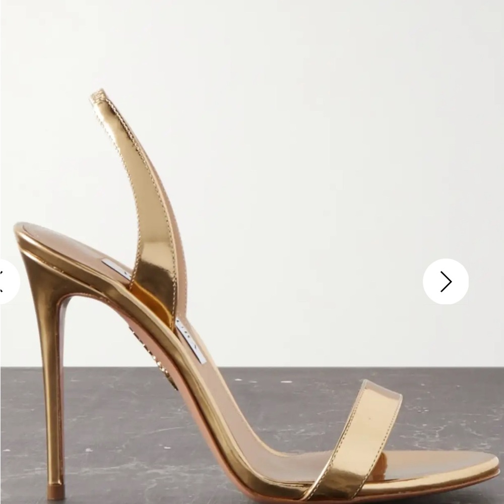 Aquazzura Gold Metallic Stiletto Heels